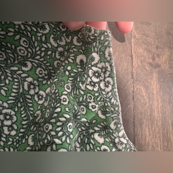 J. Jill Green ditzy Floral drop waist tiered Midi Dress medium - Picture 9 of 10